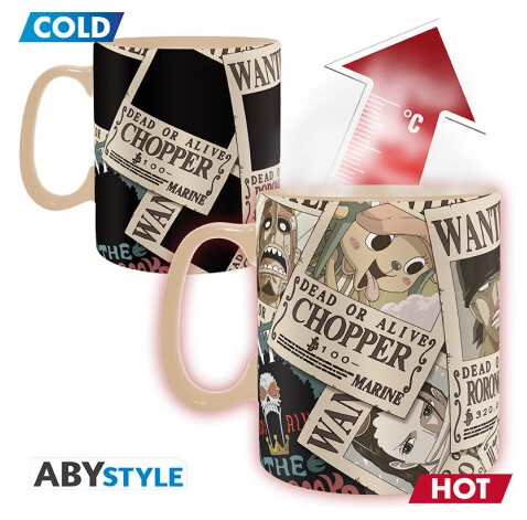 ONE PIECE - Mug Heat Change - 460 ml - Wanted - cardboard box