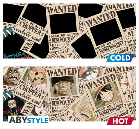 ONE PIECE - Mug Heat Change - 460 ml - Wanted - cardboard box