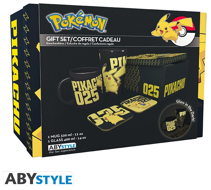 POKEMON - Pck Glass XXL+Mug+2 Coasters"Glow in the dark