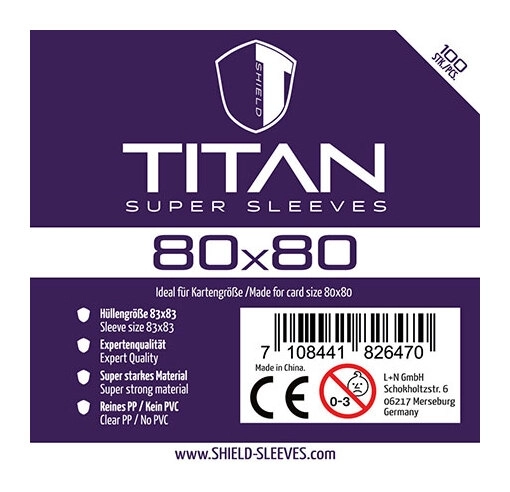 Shield Titan - 100 Sleeves (80 x 80mm)