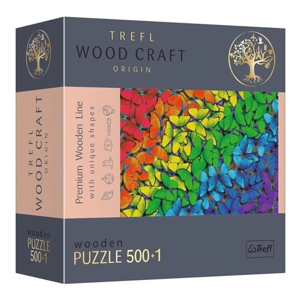 Holzpuzzle - Rainbow Butterflies