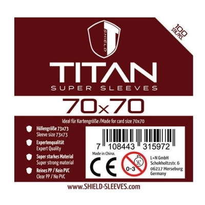 Shield Titan - 100 Sleeves (70 x 70mm)