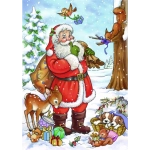 Weihnachtsmann - zufriedene Tiere
