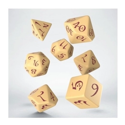 Classic RPG Beige & burgundy Dice Set (7)