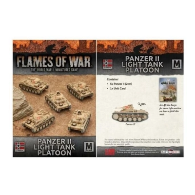 Flames of War WWII Afrika Korps Panzer II Light Tank Platoon (x5) - EN