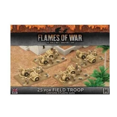 Flames of War WWII Desert Rats 25pdr Field Troop (Plastic x4) - EN