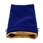 Blue Velvet Dice Bag with Gold Satin Lining 6x8