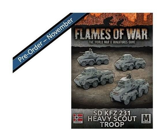 Flames of War Sd KfZ 223 Heavy Scout Troop (x4)