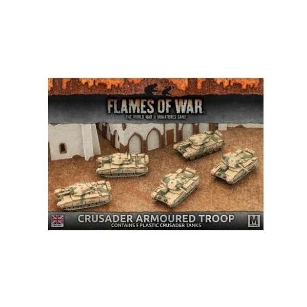 Flames of War WWII Desert Rats Crusader Armoured Troop (Plastic x5)