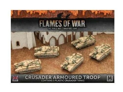 Flames of War WWII Desert Rats Crusader Armoured Troop (Plastic x5)