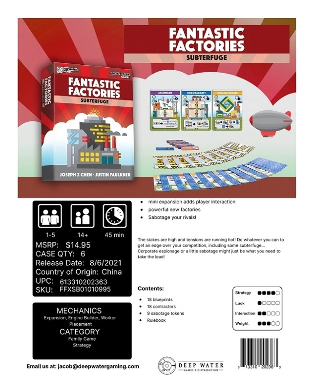 Fantastic Factories: Subterfuge - Expansion - EN
