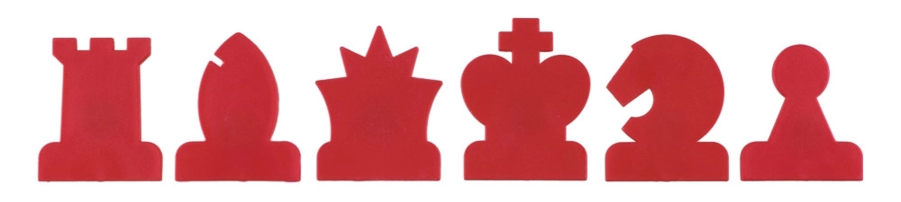 Schachfiguren Demobrett rot / weiss