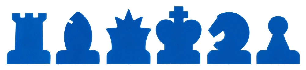 Schachfiguren Demobrett blau / weiss