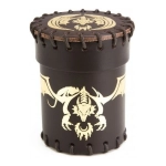 Flying Dragon Leather Dice Cup Brown & Golden