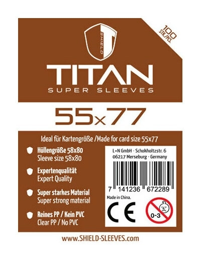 Shield Titan - 100 Sleeves (55 x 77 mm)
