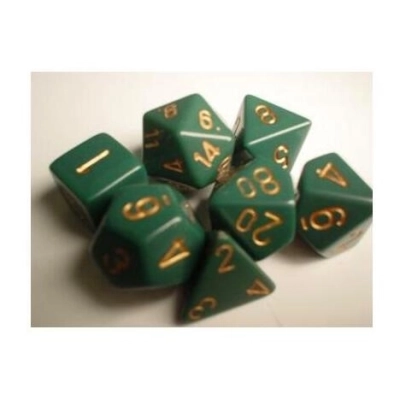 Dice Sets Green/Copper Dusty Opaque Polyhedral 7-Die Set