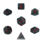 Dice Sets Black/Red Velvet Polyhedral 7-Die Set