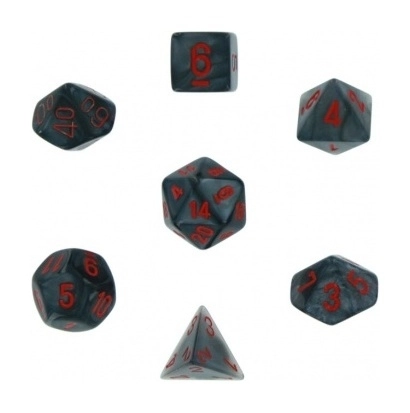 Dice Sets Black/Red Velvet Polyhedral 7-Die Set