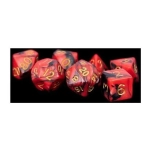 16mm Acrylic Dice Set Red/Black with Gold Numbers