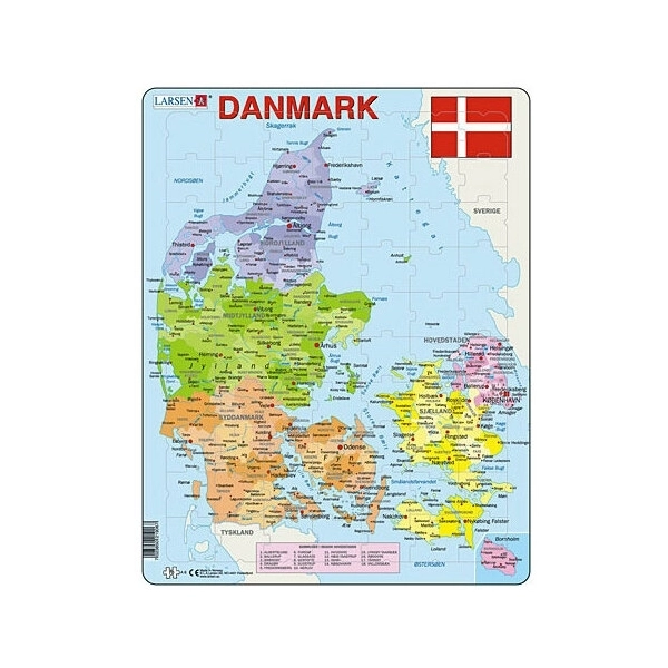 Lernkarte - Dänemark (politisch)