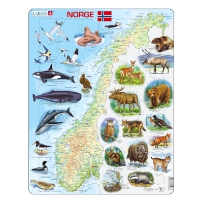 Rahmenpuzzle - Norwegen (auf Norwegisch)