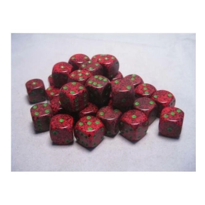 Speckled 12mm d6 Dice Blocks with Pips (36 Dice) - Strawberry