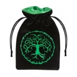 Forest Black & Green Velour Dice Bag - 15 x 10 cm