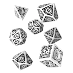 Steampunk Clockwork White & black Dice Set (7)