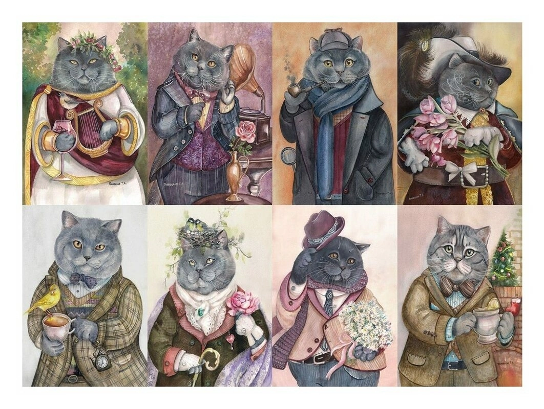 Ornate Cats Collage