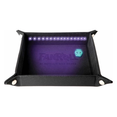 Blacklight Dice Tray with D20 Black