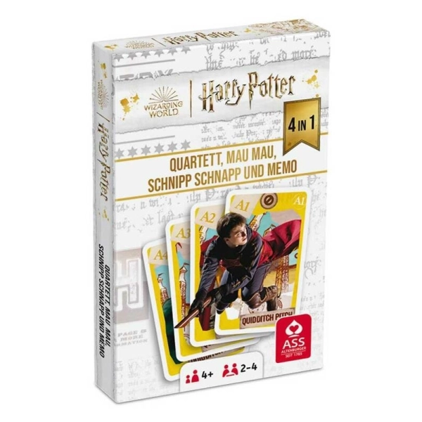 Harry Potter - 4 in 1 Quartett, Mau Mau, Schnipp Schnapp und Memo