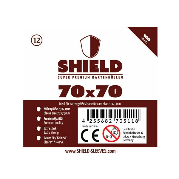 Shield Thin - 100 dünne Kartenhüllen (70 x 70 mm)