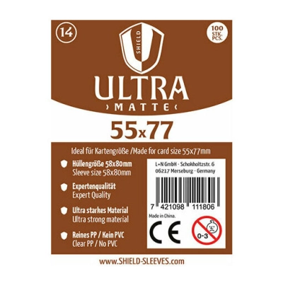 Shield Ultra Matte - 100 Sleeves (55 x 77 mm)