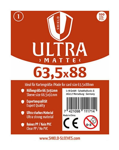 Shield Ultra Matte - 100 Sleeves (63,5 x 88 mm)