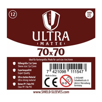 Shield Ultra Matte - 100 Sleeves (70 x 70 mm)