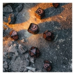 Dragons Modern Dice Set Black & Copper