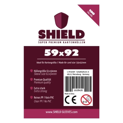 Shield Thin - 100 dünne Kartenhüllen (59 x 92 mm)