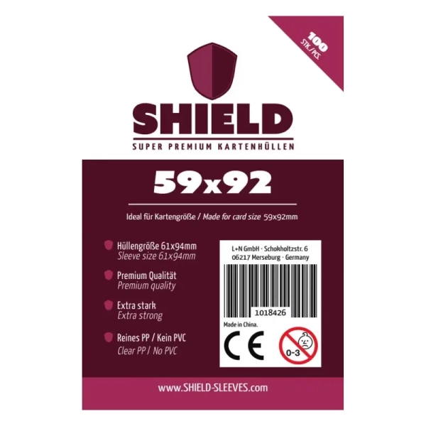 Shield Thin - 100 dünne Kartenhüllen (59 x 92 mm)