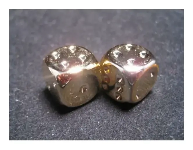 Metal Dice Pair of Gold-Plated 16mm d6 (2) 