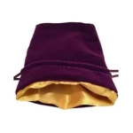 Dice Bag Purple Velvet Dice Bag with Gold Satin Lining 4x6