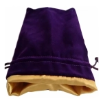 Dice Bag Purple Velvet Dice Bag with Gold Satin Lining 4x6