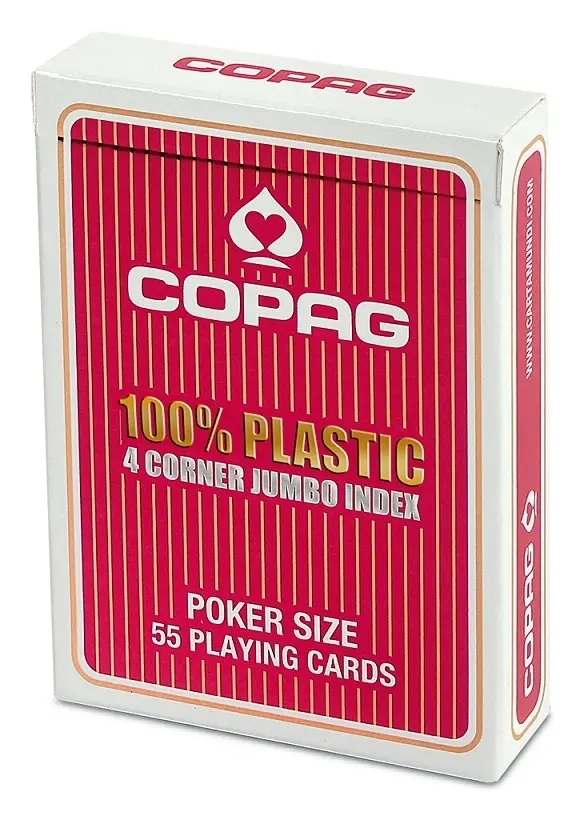 Copag 100% Plastik Poker Karten Jumbo Index - Rot