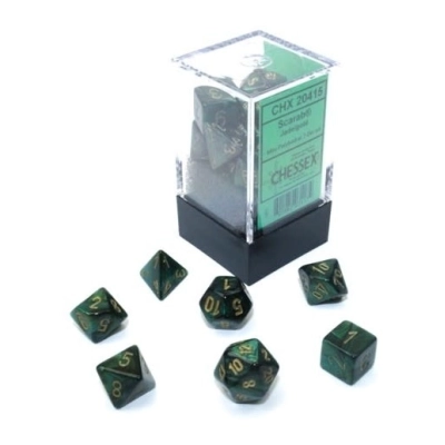 Scarab Mini-Polyhedral Jade/Gold 7-Die Set