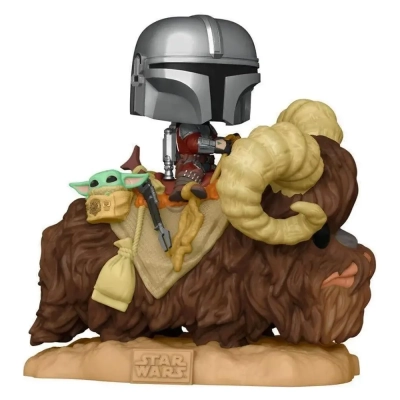 Funko POP! Deluxe The Mandalorian - Mando on Bantha w/Child in Bag Vinyl Figure