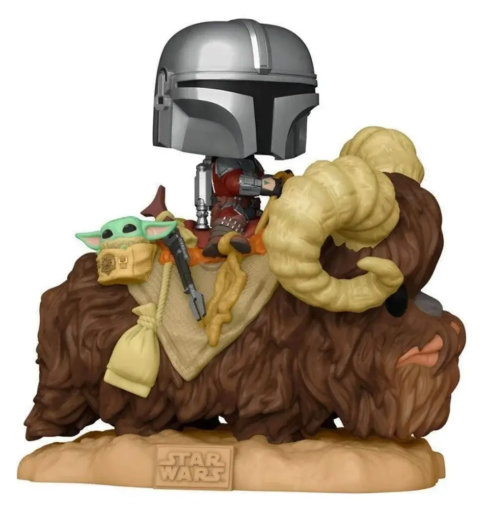 Funko POP! Deluxe The Mandalorian - Mando on Bantha w/Child in Bag Vinyl Figure