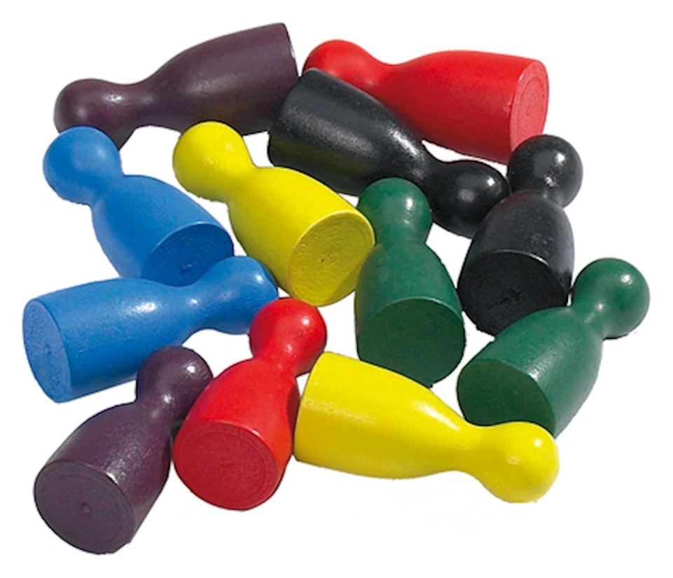 Halmakegel - 18x40 mm - 60 Stk. farbig sortiert