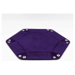 Velvet Leatherette Hex Dice Tray Navy with Purple