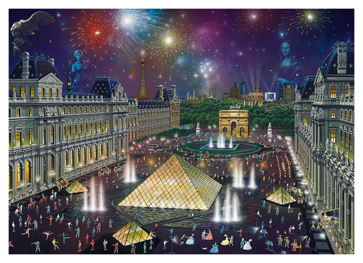 Feuerwerk am Louvre