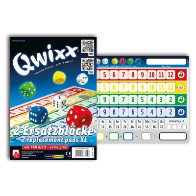 Qwixx XL - Zusatzblöcke 2x80 Blatt
