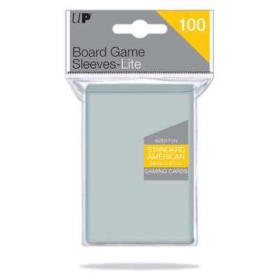UP - Lite Standard American Board Game Sleeves 56mm x 87mm (100 Sleeves)